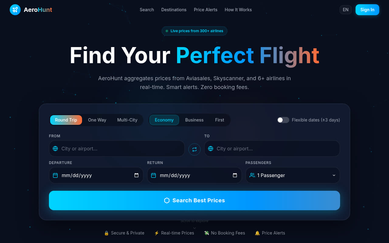 Главная страница AeroHunt